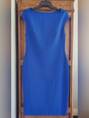 ZARA WOMAN COBALT BLUE SLEEVELESS PENCIL DRESS LARGE NWT